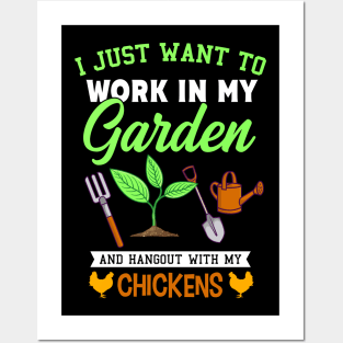 I Just Want To Work In My Garden Gift Posters and Art